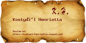 Kostyál Henrietta névjegykártya